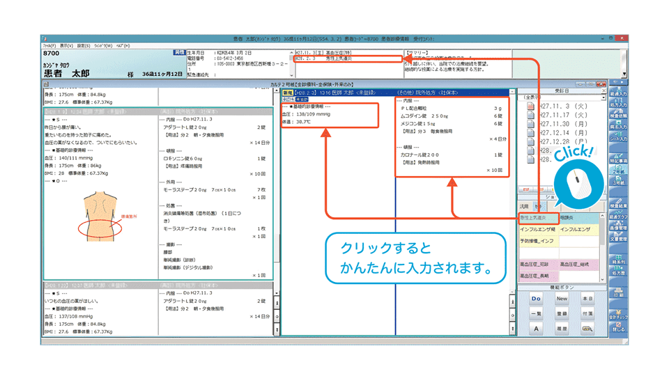 ワンタッチセット入力のイメージ