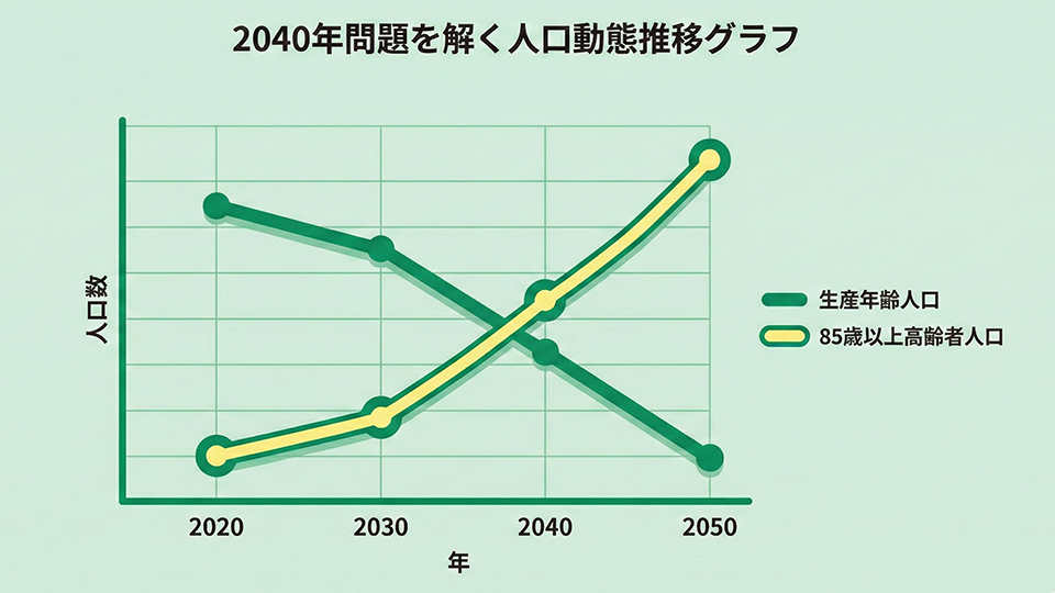 2040年問題を解く人口動態推移グラフ