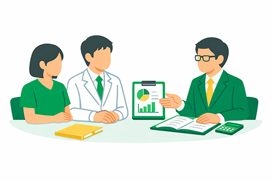 クリニック開業を左右する税理士の選び方、顧問料相場や見つけ方のポイントのイメージ