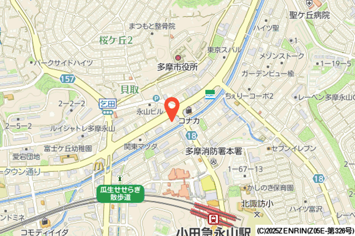 「永山」駅から徒歩5分。鎌倉街道に面し、電車でも車でもアクセスしやすい好立地ですのイメージ